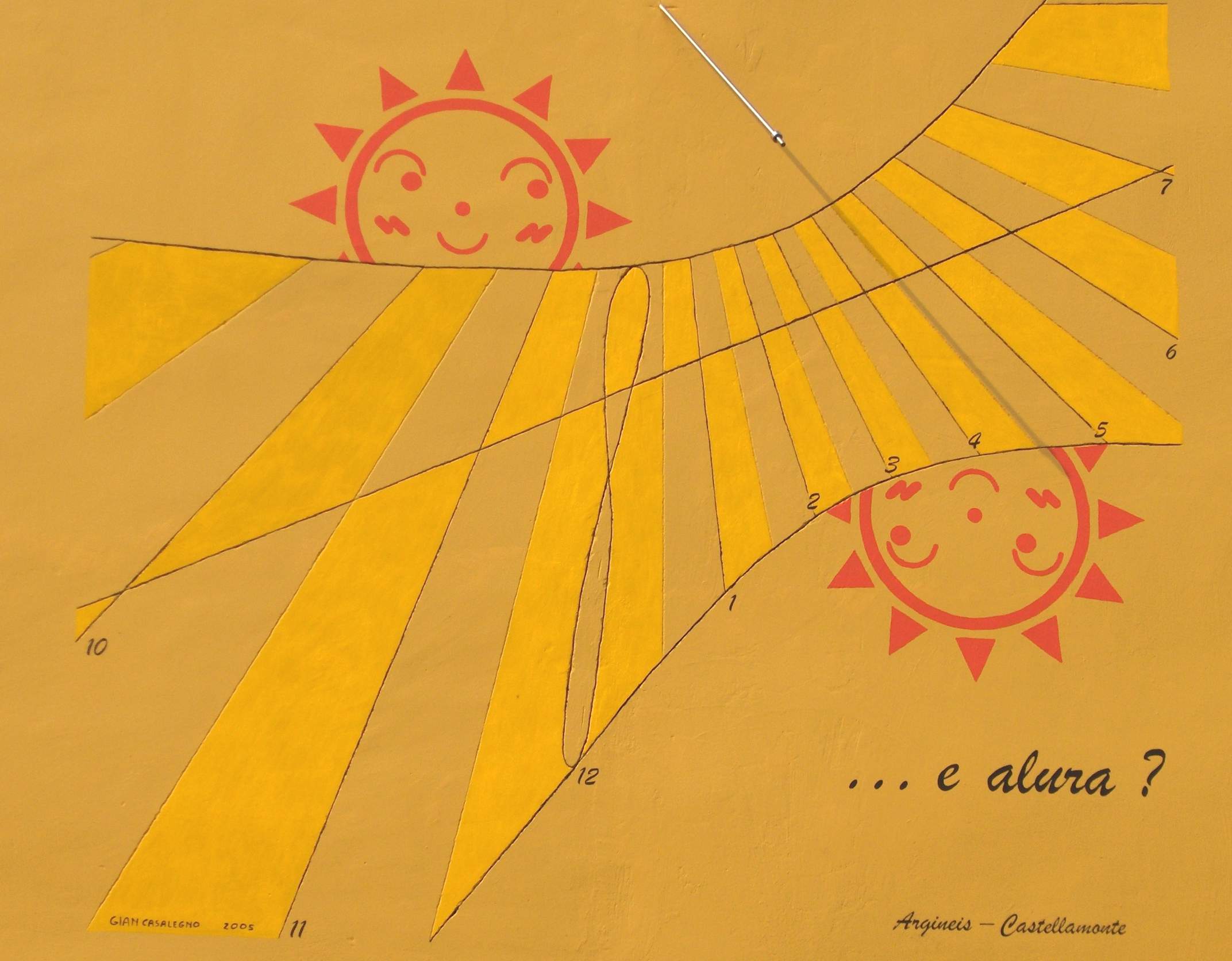Orologio solare a S. Anna di Castellamonte - progetto e realizzazione di Gian Casalegno